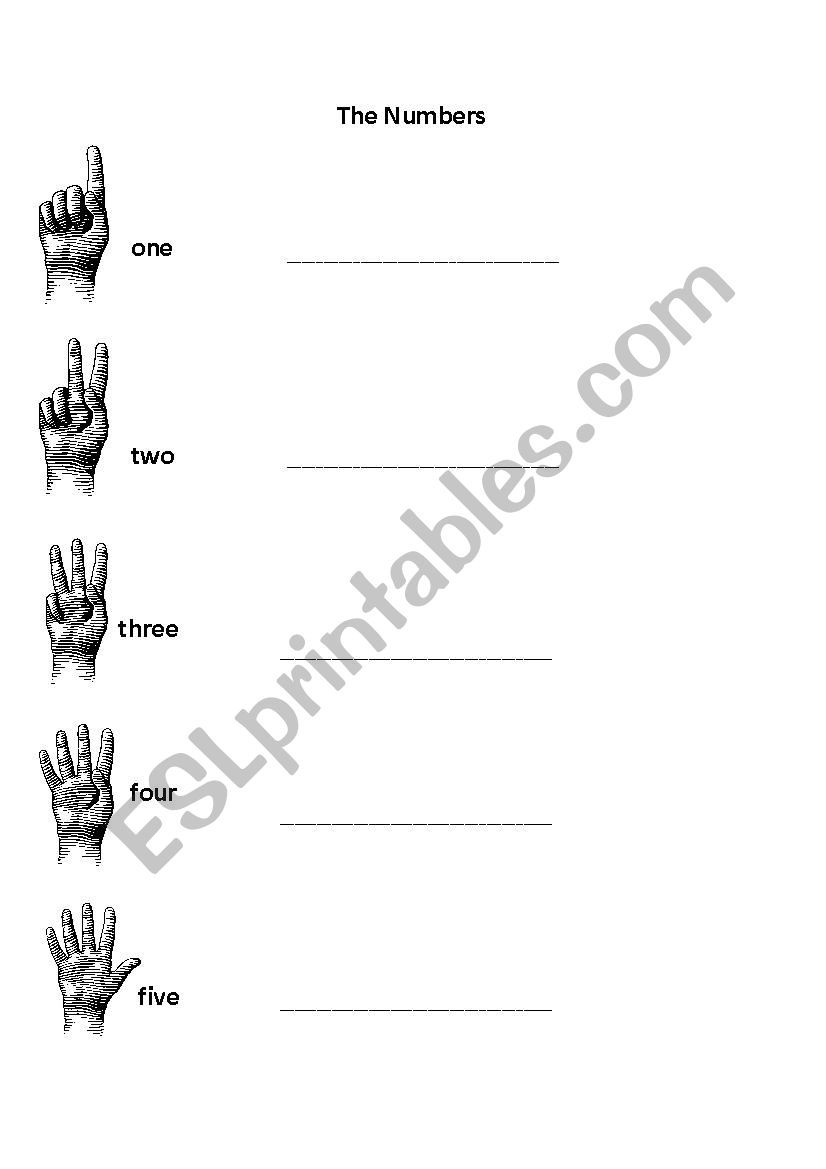 The Numbers 1-5 worksheet