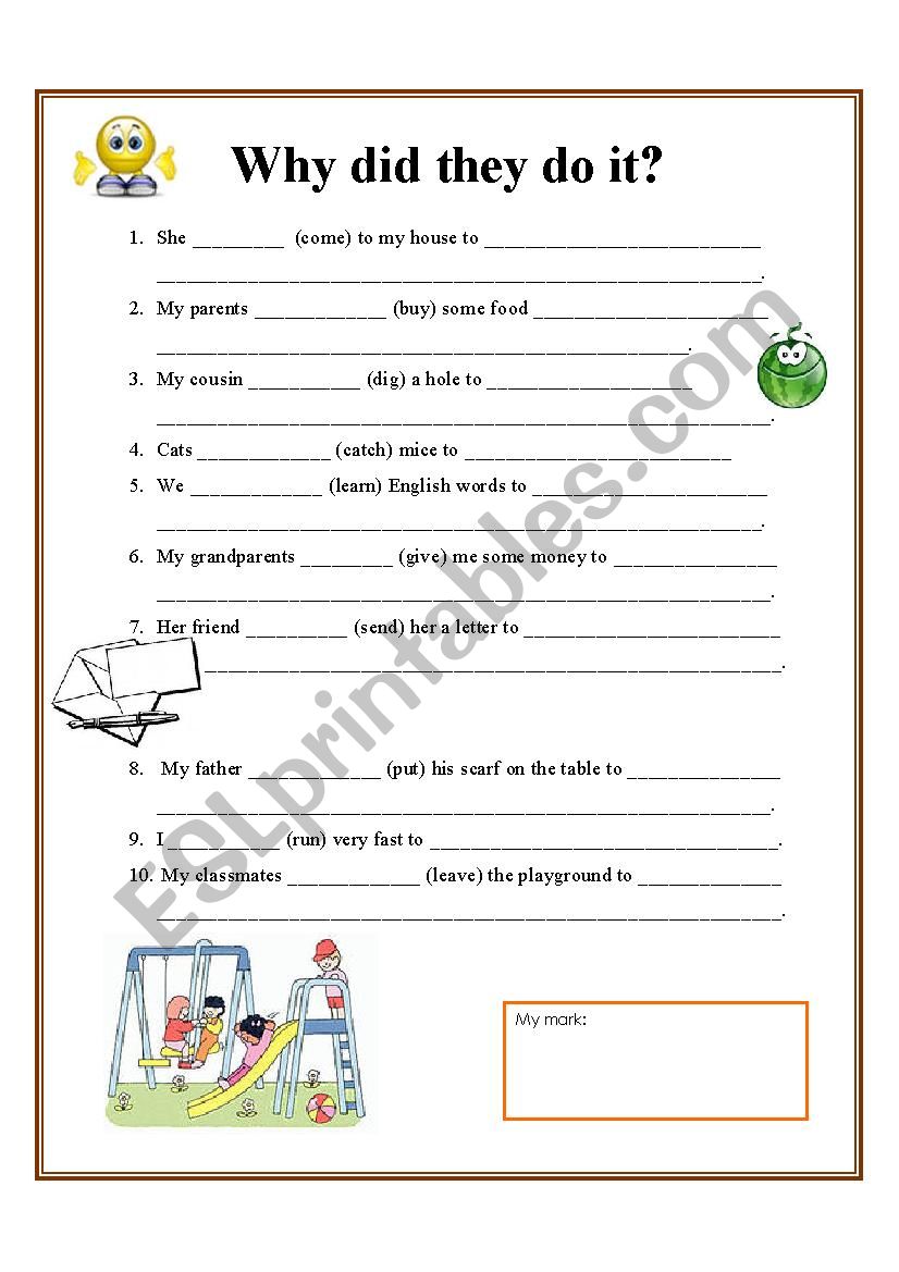 Irregular past verbs and to + infinitive (expressing purpose)