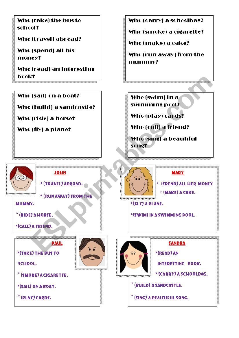 speaking cards / domino (present perfect) 