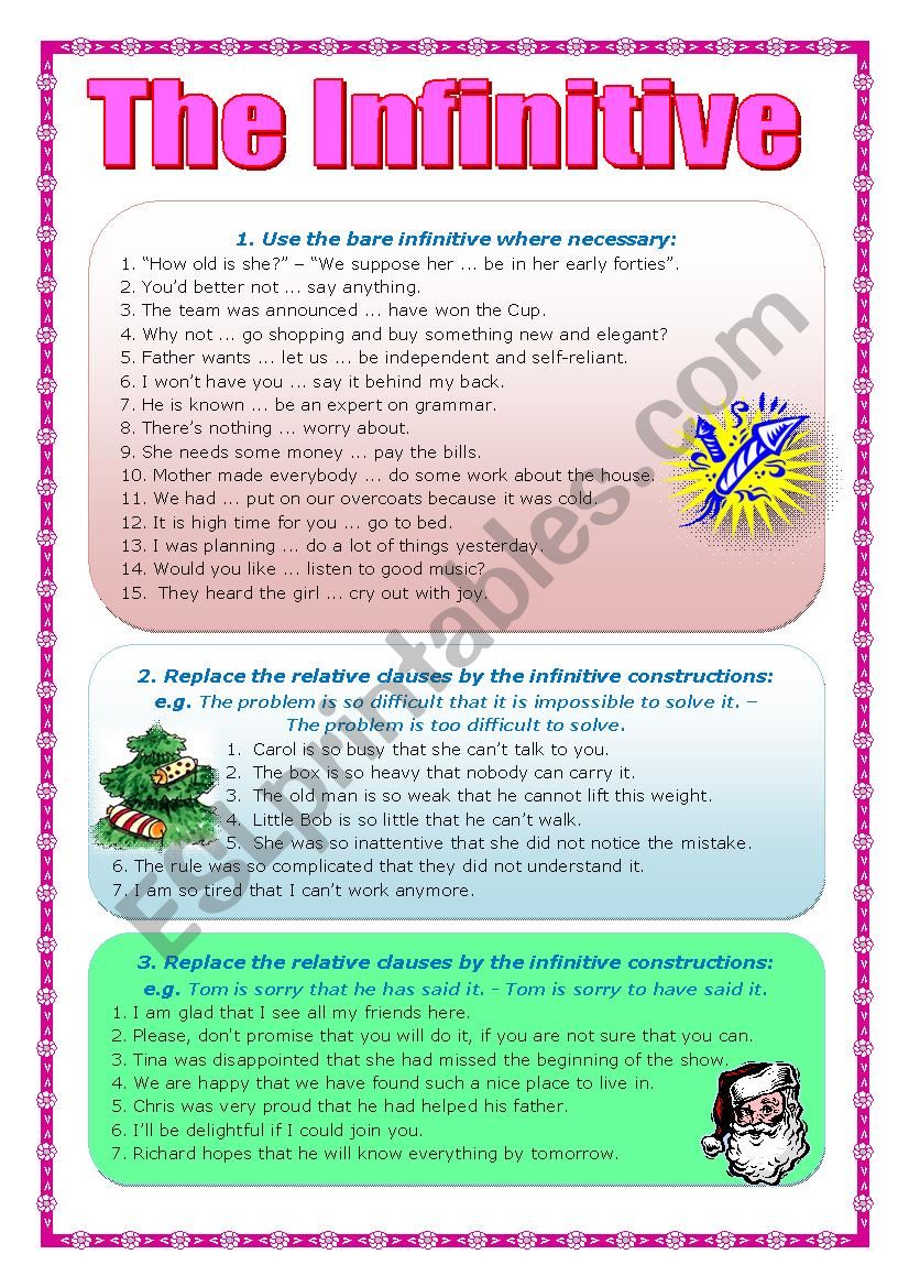 The Infinitive worksheet