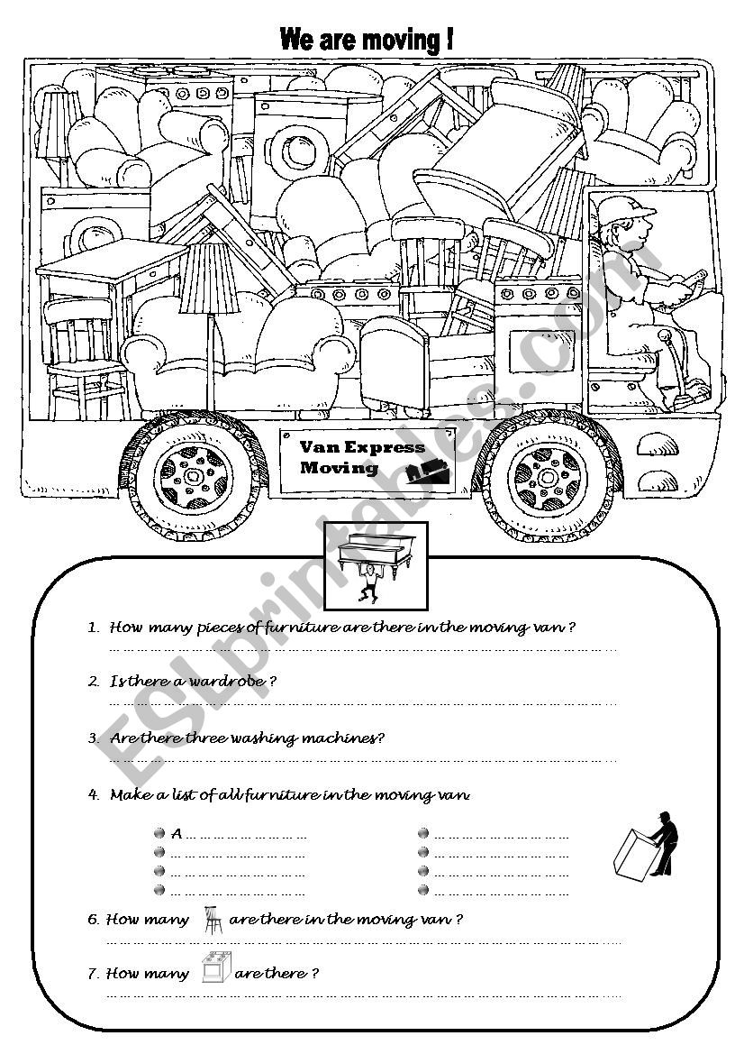 We are moving ! worksheet