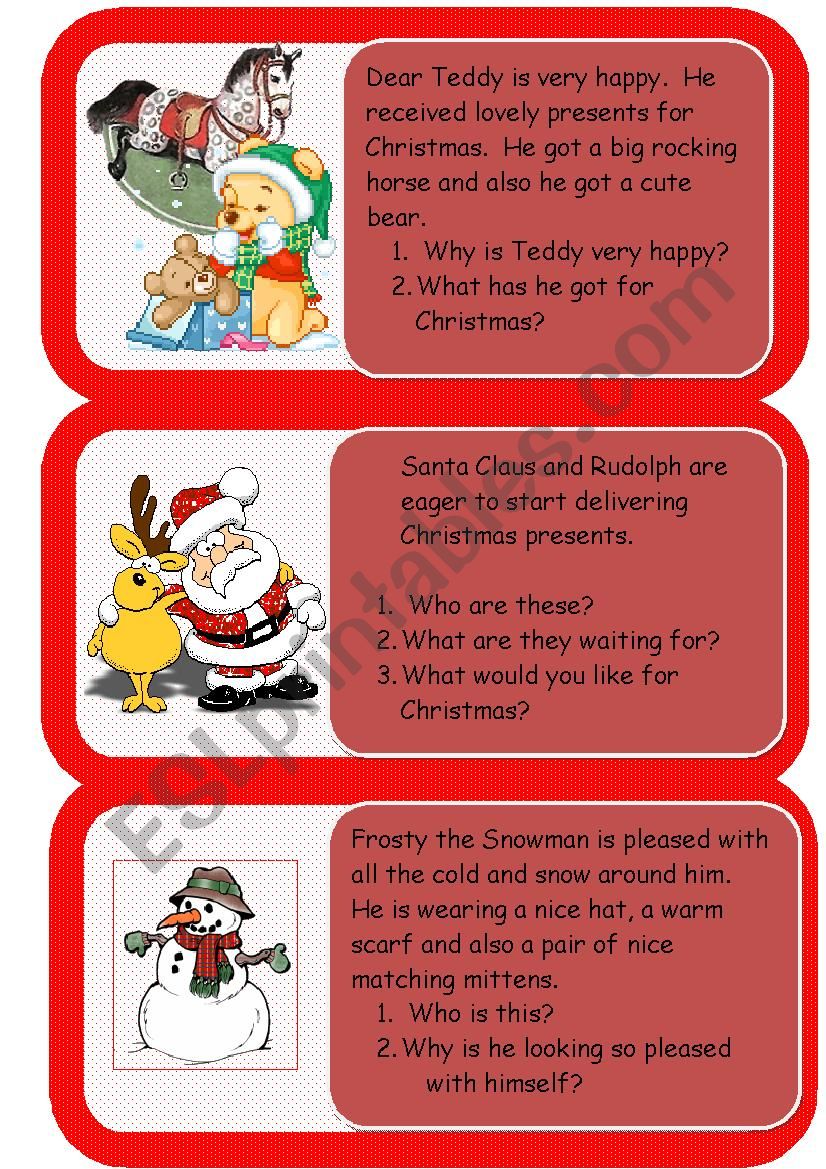 mini comprehensions Christmas time