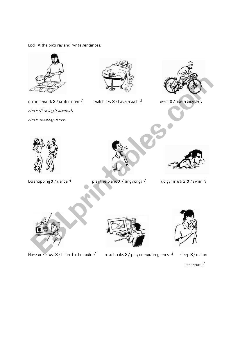 present continuous worksheet