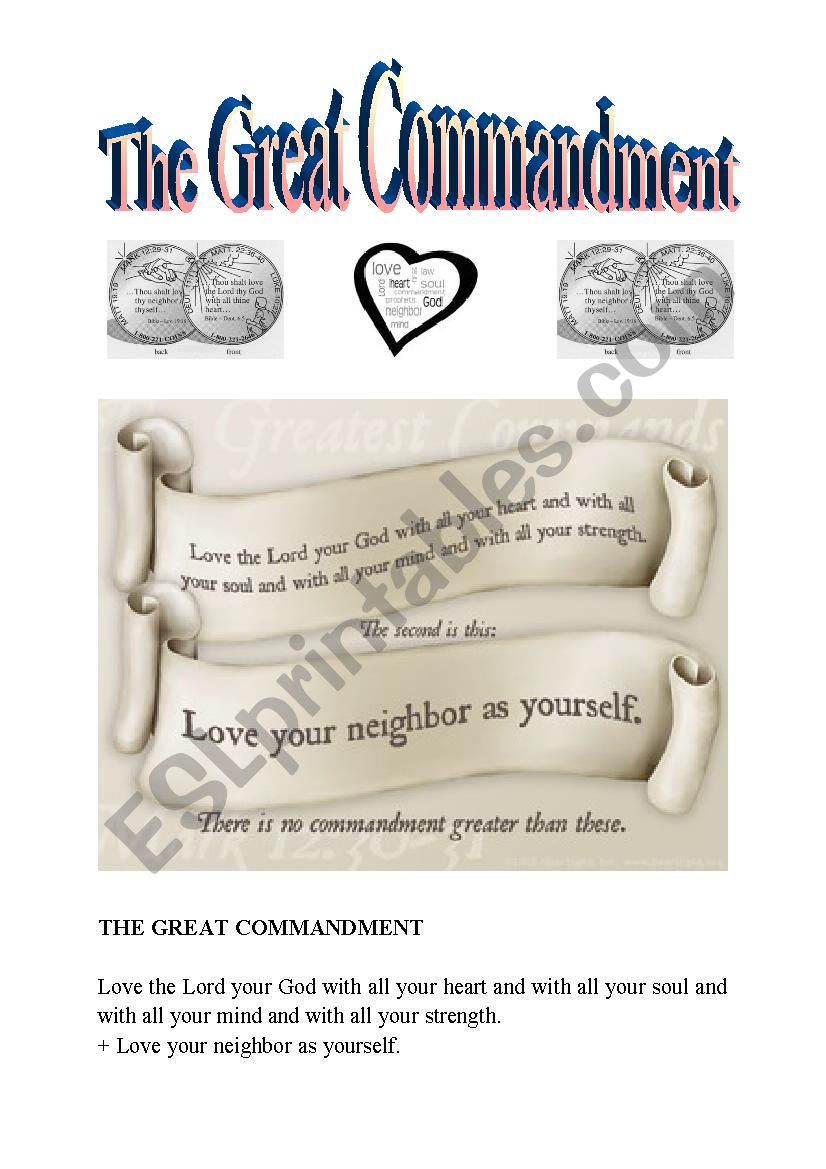 THE GREAT COMMANDMENT worksheet