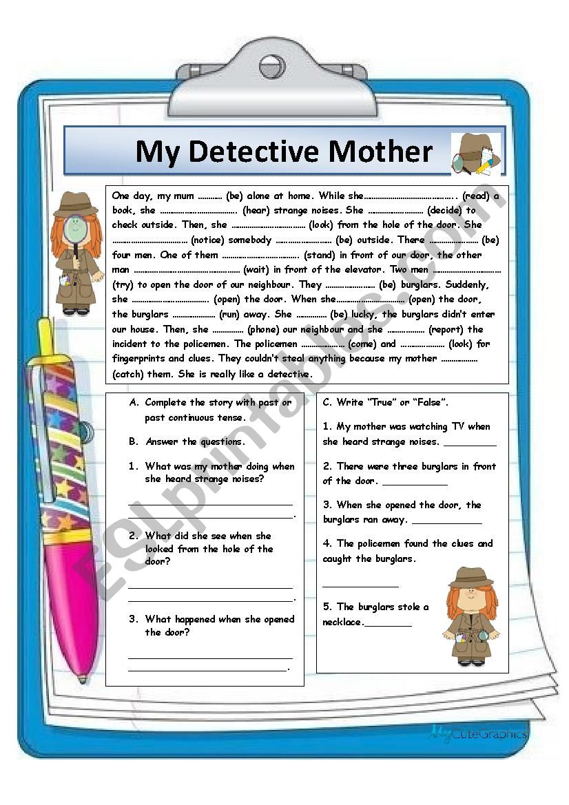 My Detective Mother worksheet