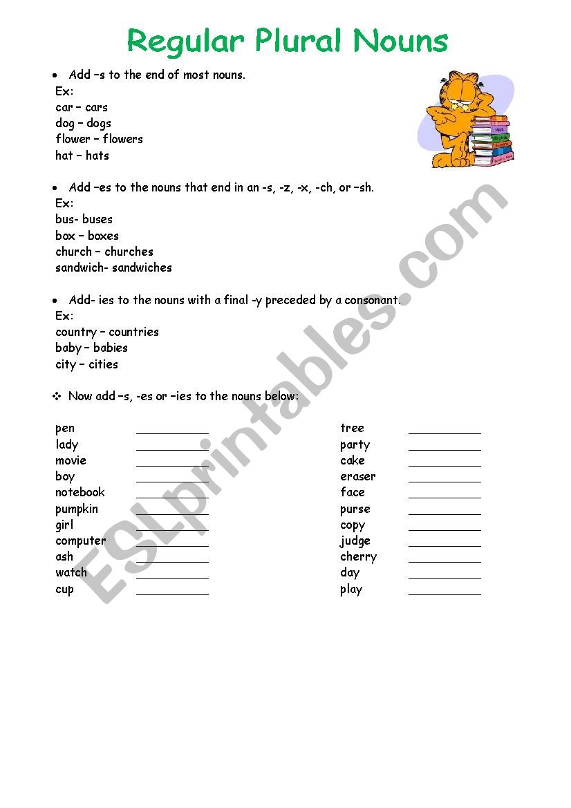 Spelling and Pronunciation of Regular Plural Nouns