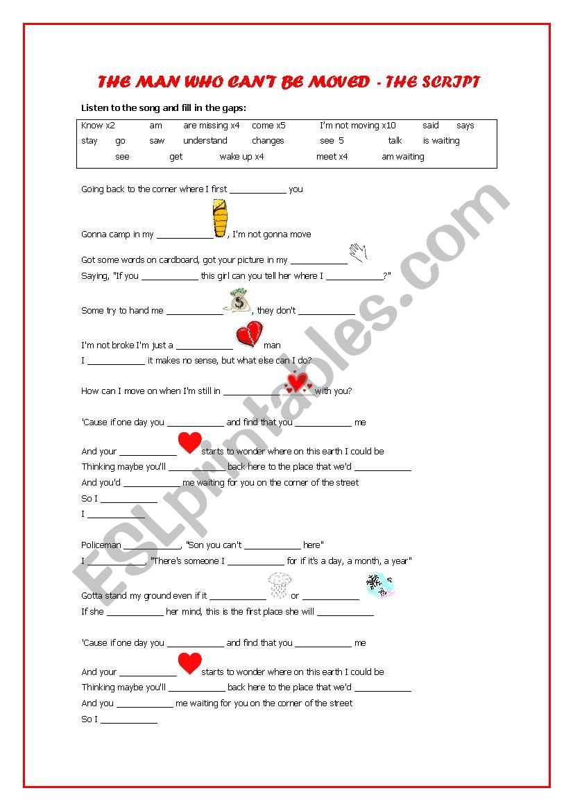 The man who cant be moved - The Script