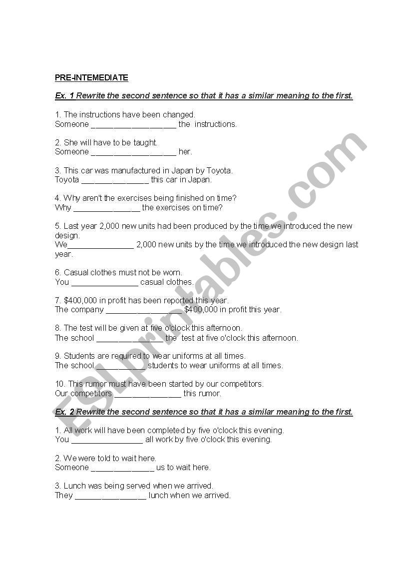 Transformations worksheet