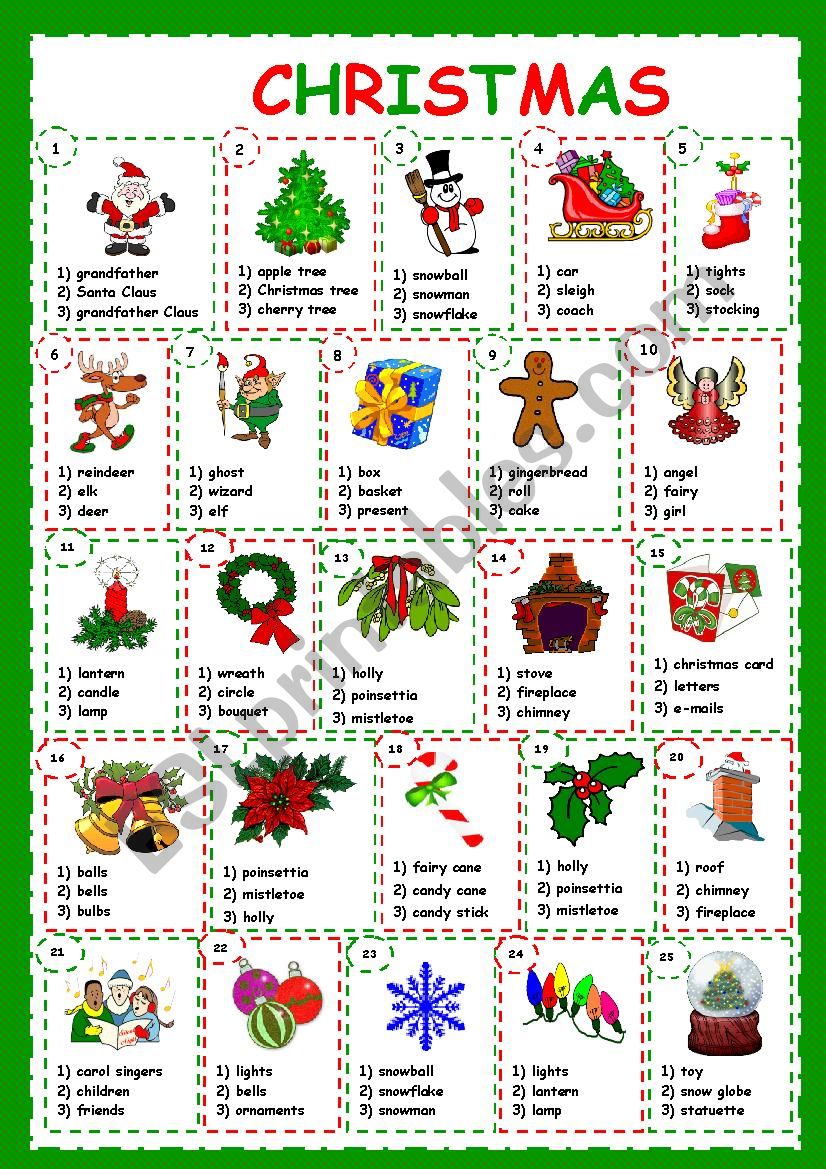 Christmas quiz worksheet