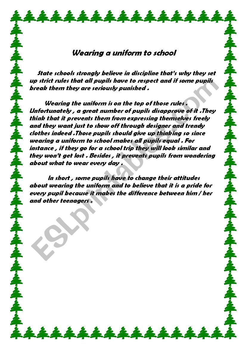 school rules worksheet