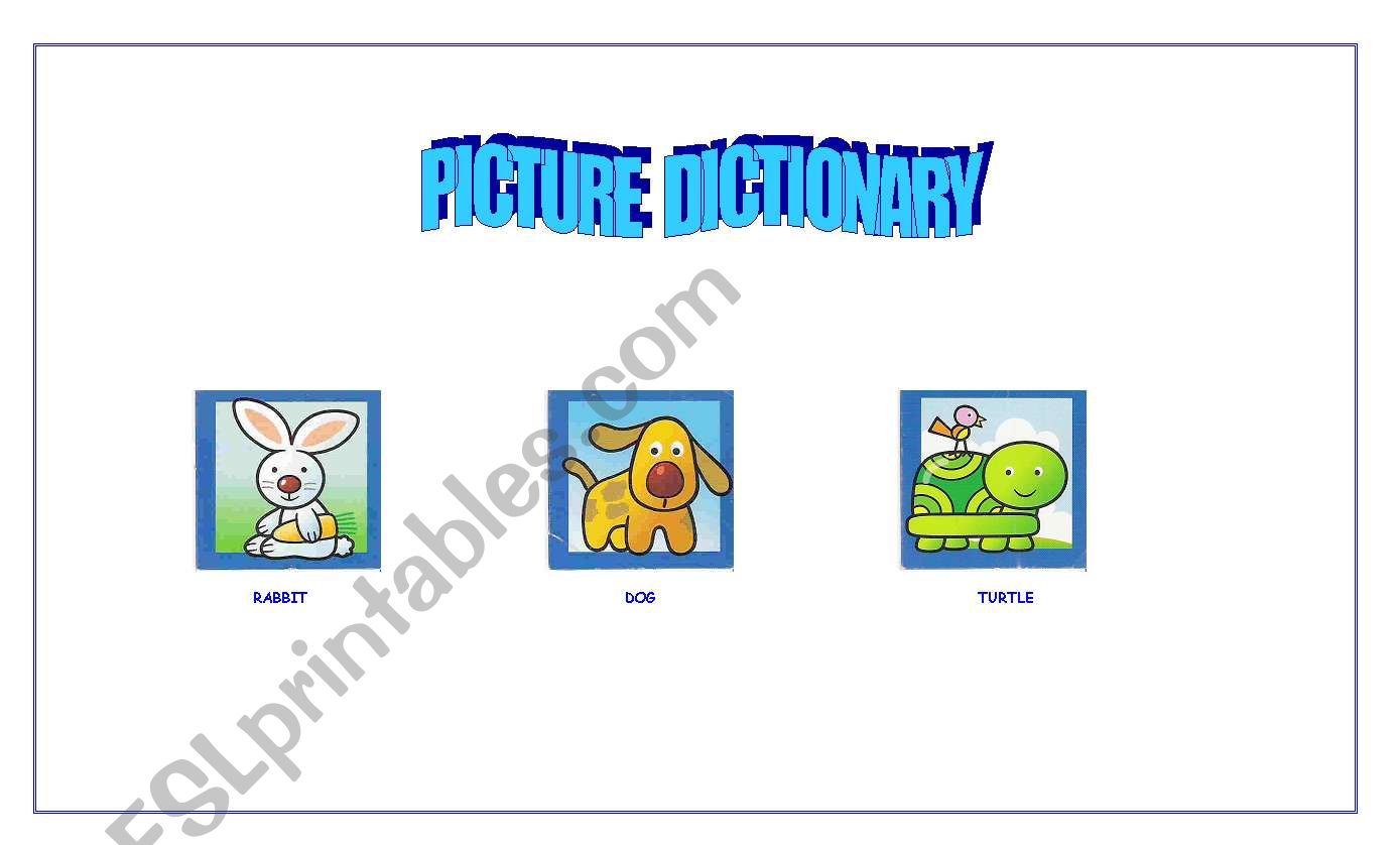 Animals Picture Dictionary worksheet