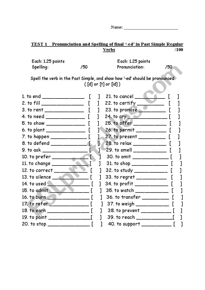 Test on Pronunciation of Final 