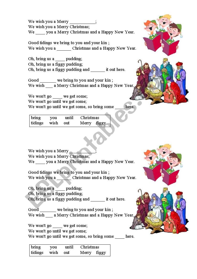We wish you a Merry Christmas worksheet