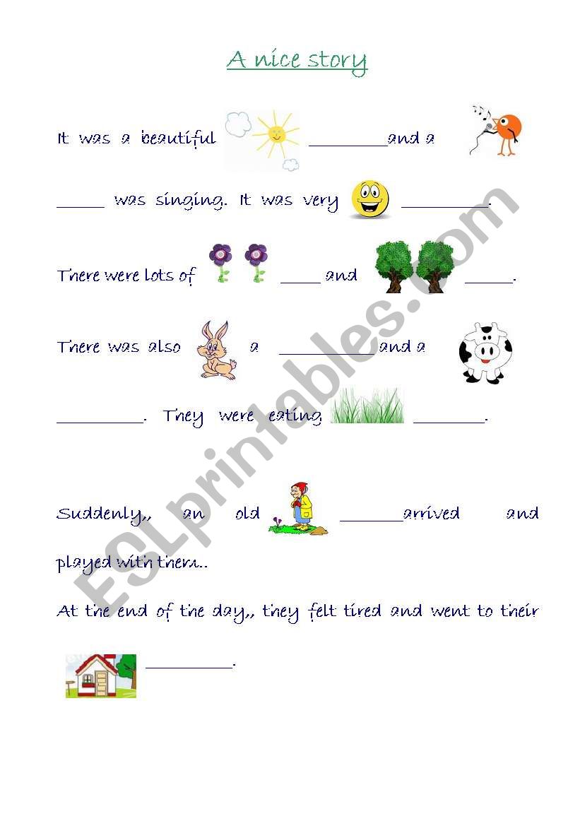 a nice story worksheet