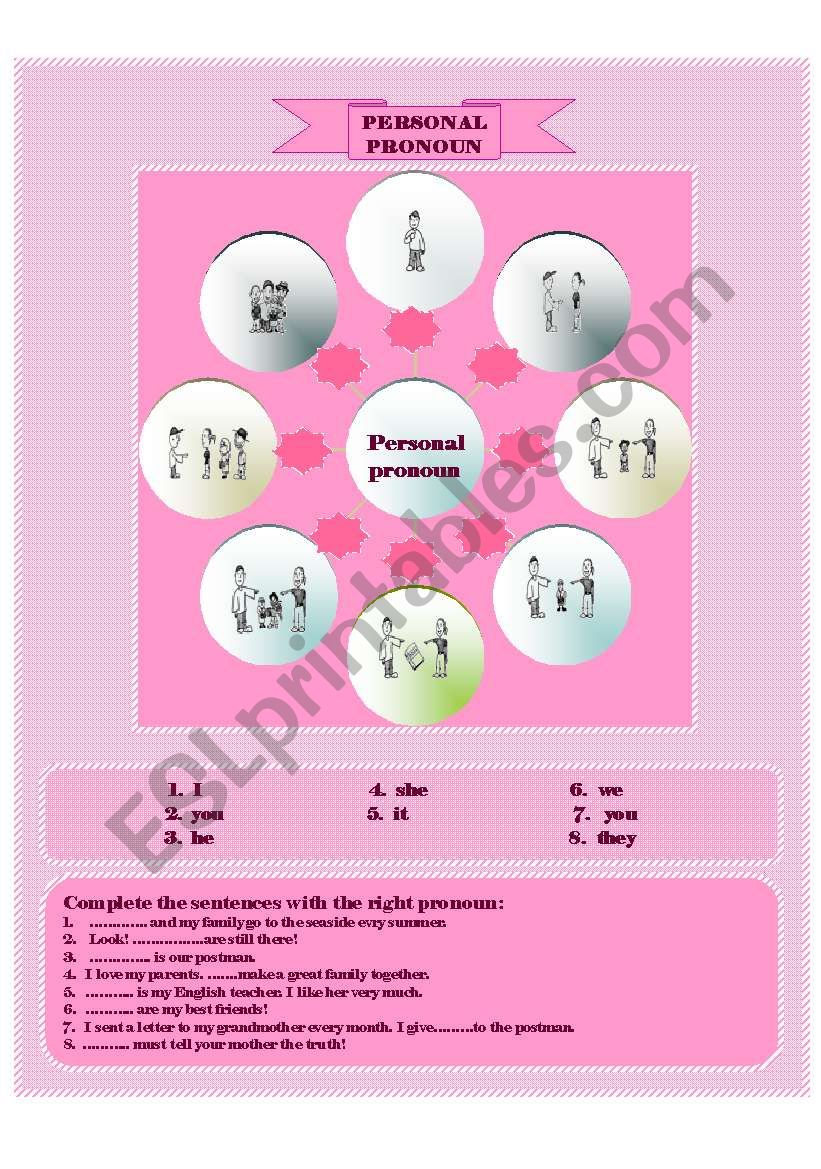 Personal pronoun worksheet