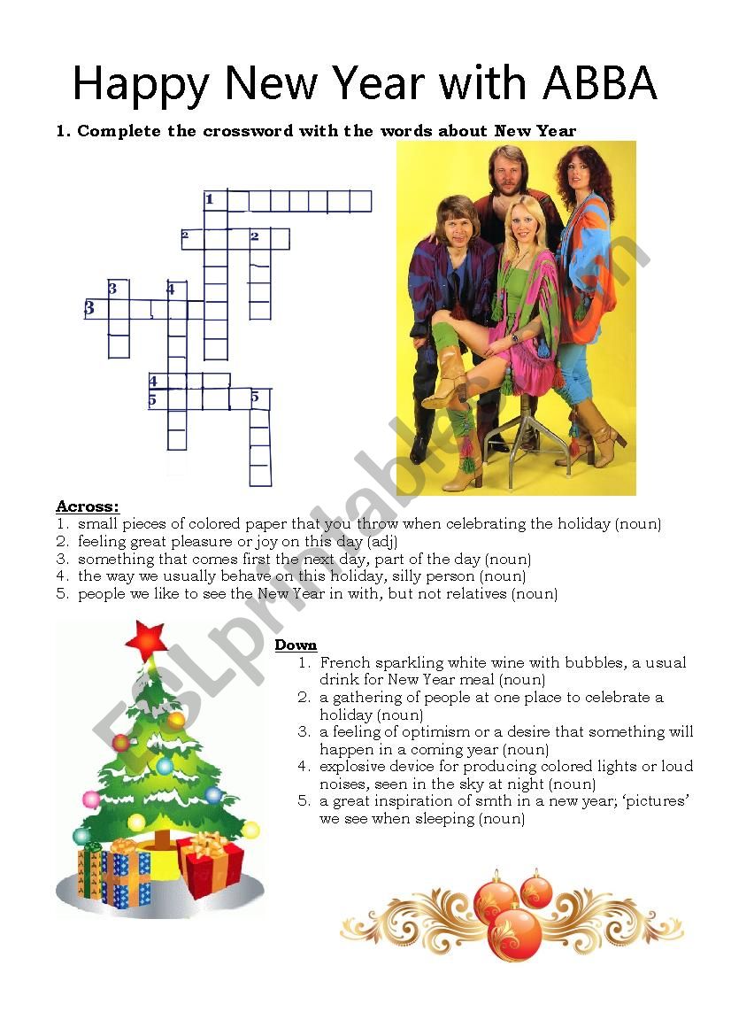 New Year Song with Abba worksheet