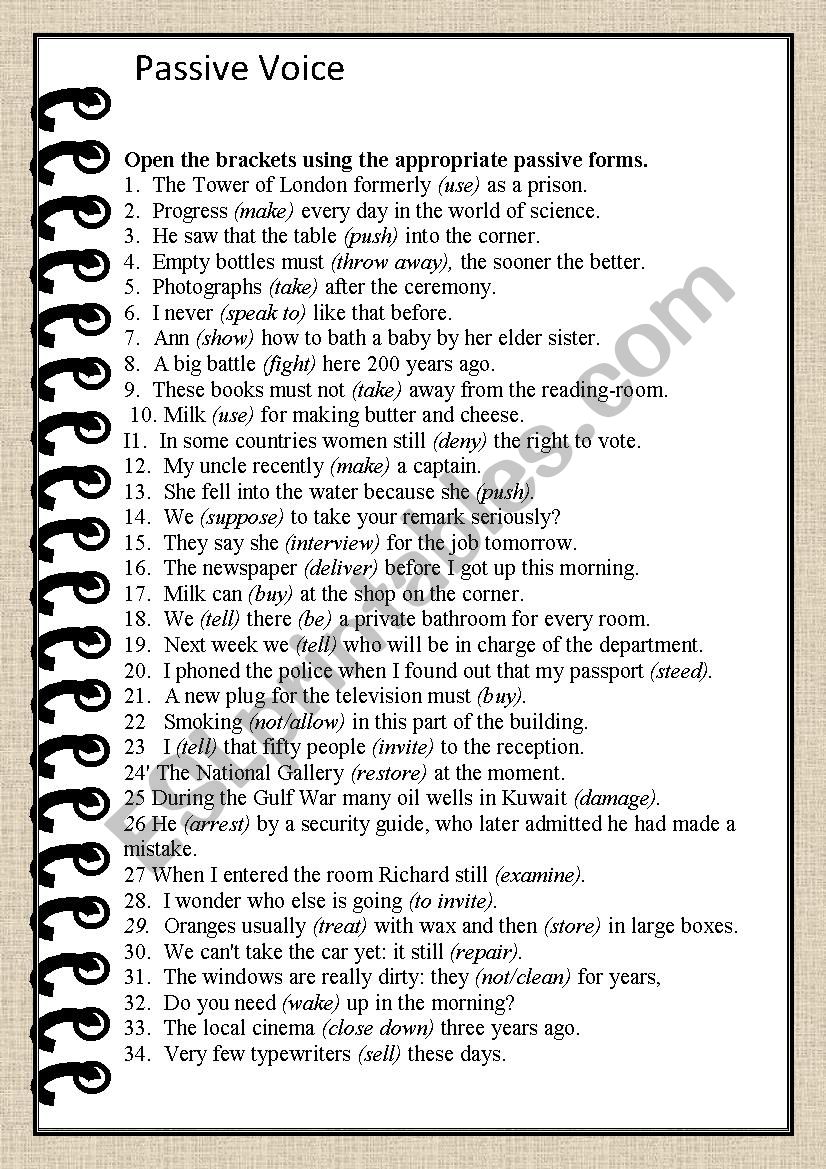 Passive Voice worksheet