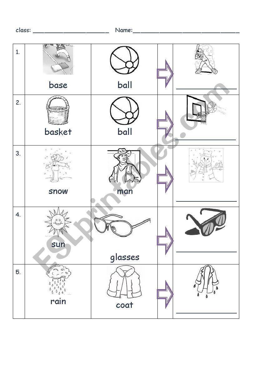 compound nouns worksheet