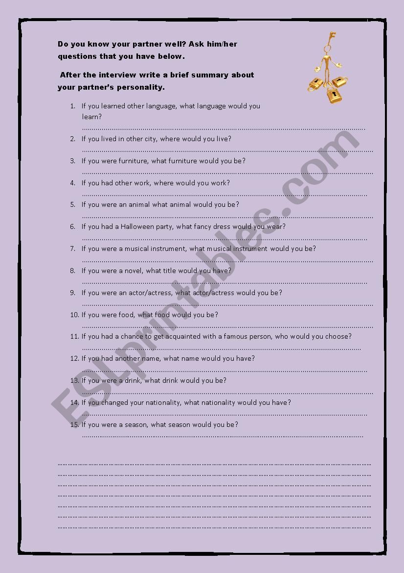 Second Conditional speaking activity