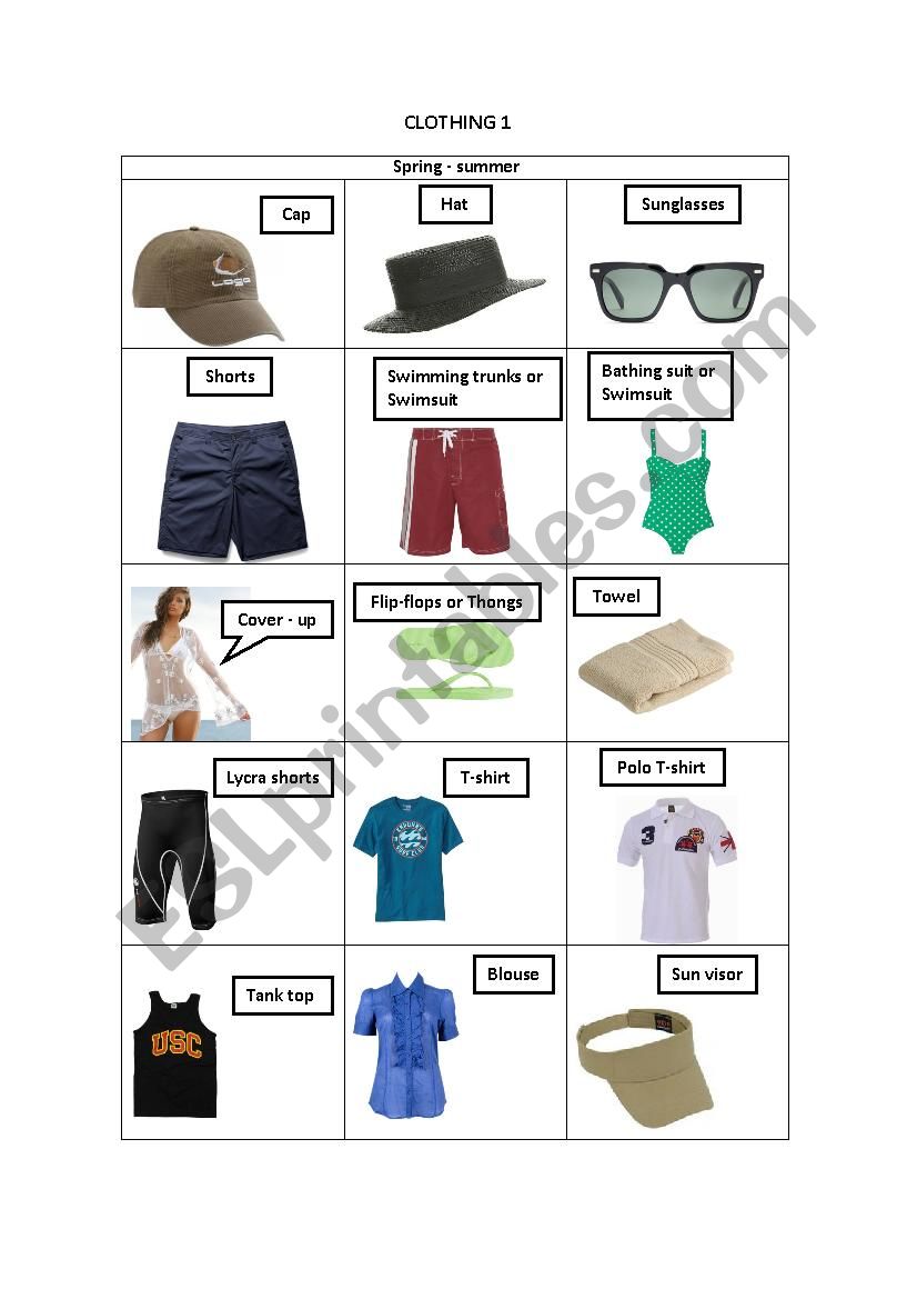 CLOTHING 1 worksheet