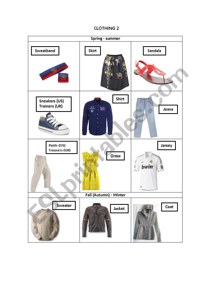 CLOTHING 2 worksheet