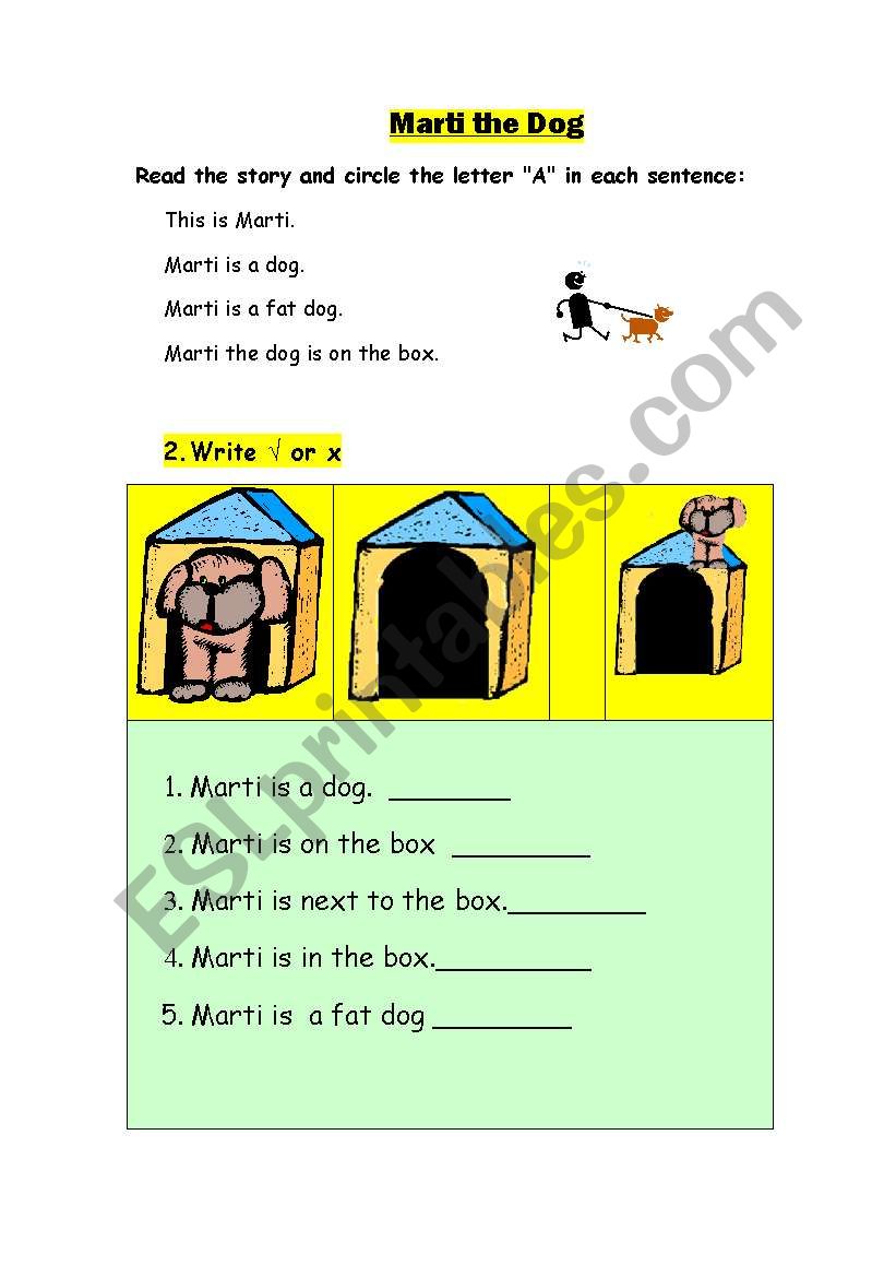 Marti the Dog worksheet