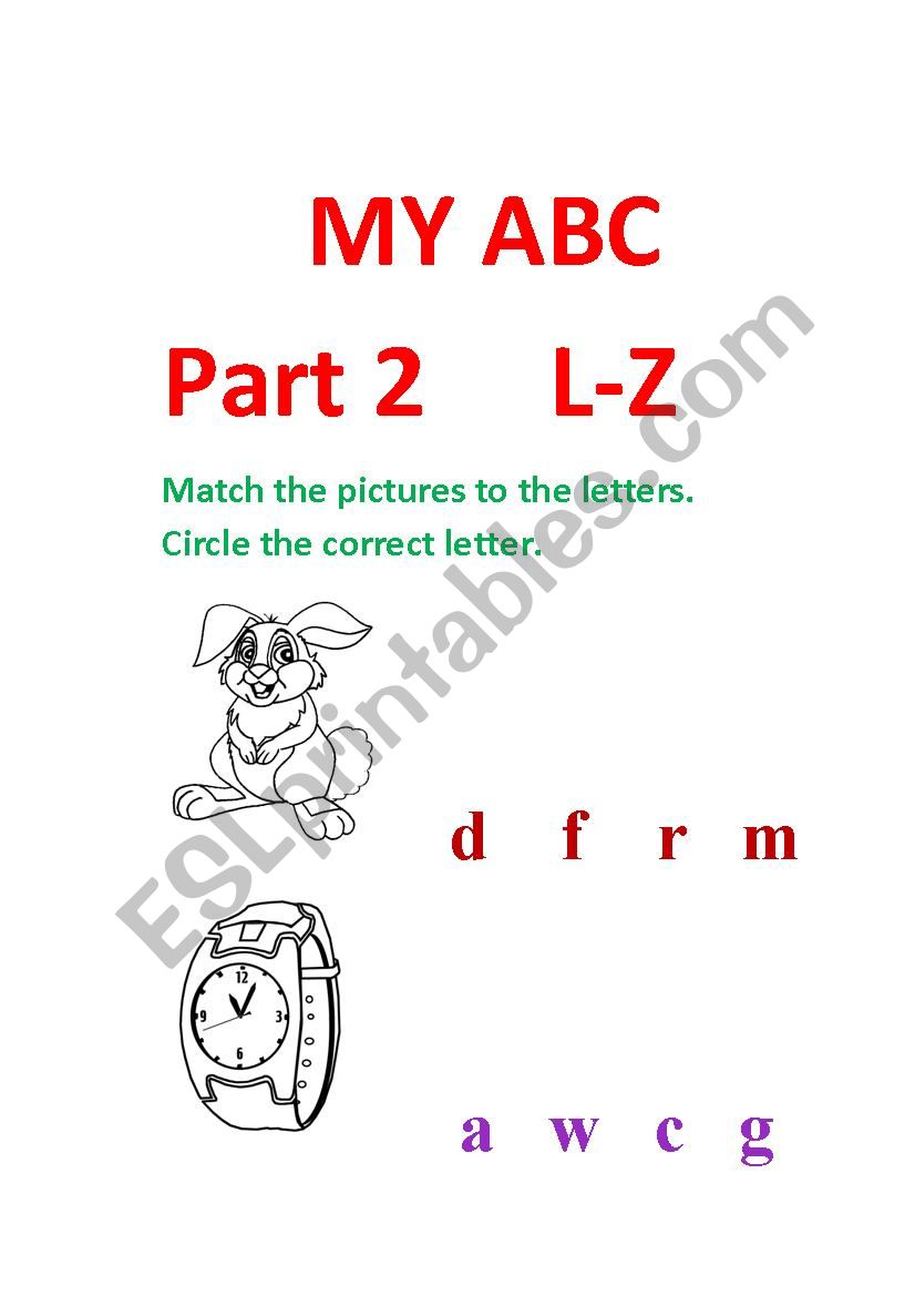 My ABC. Part 2 worksheet