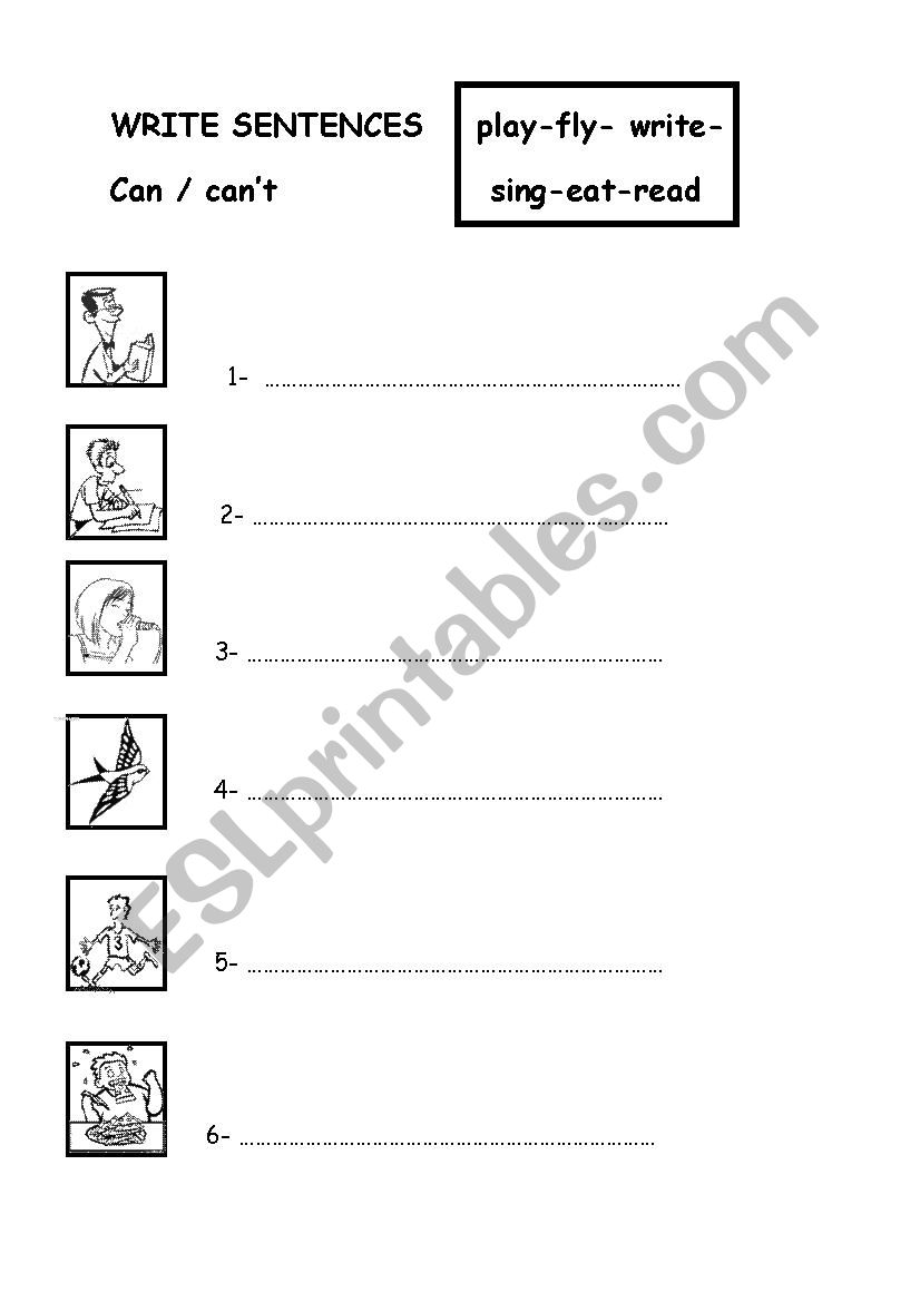 can /cant  worksheet