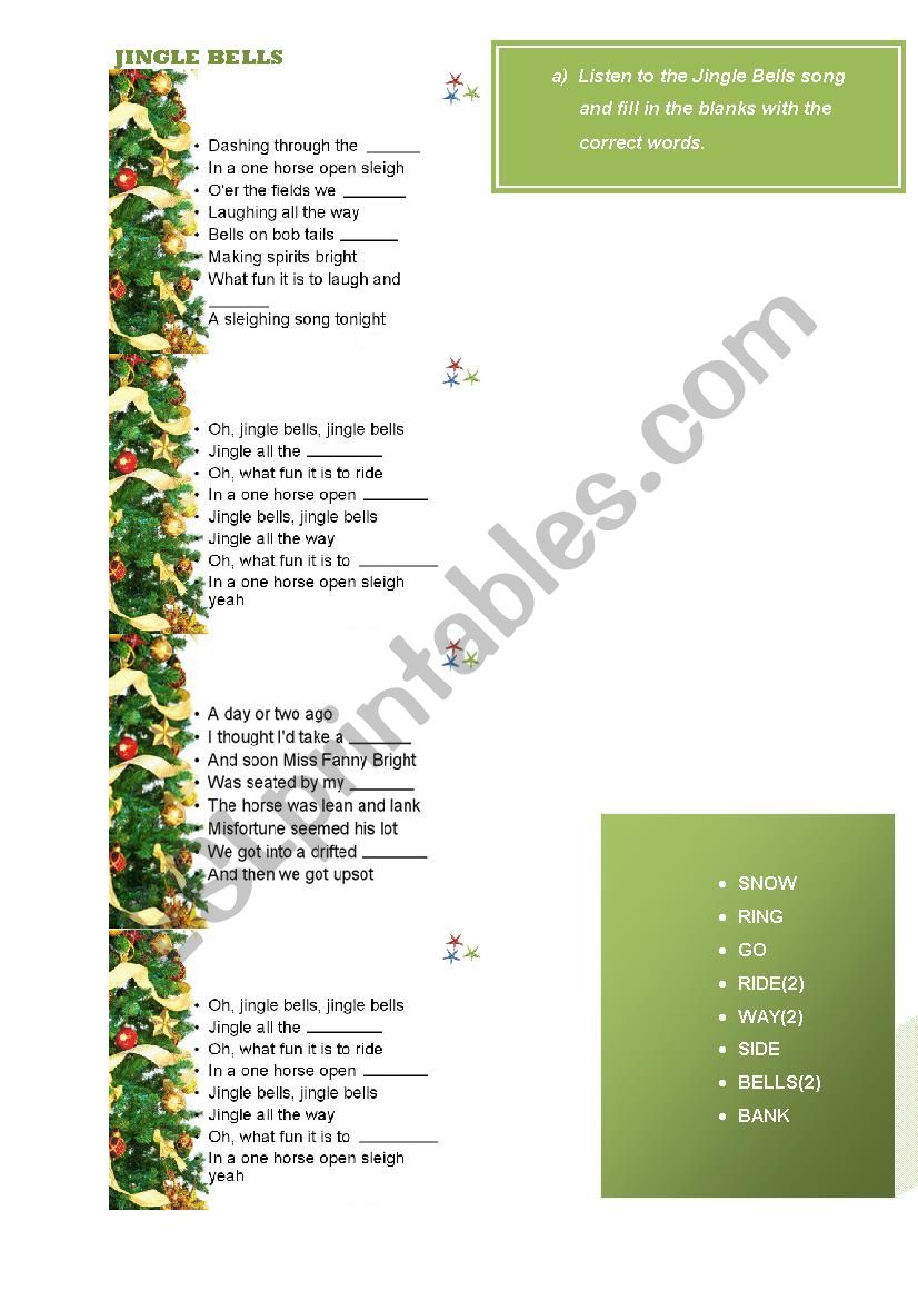 Jingle Bells  worksheet