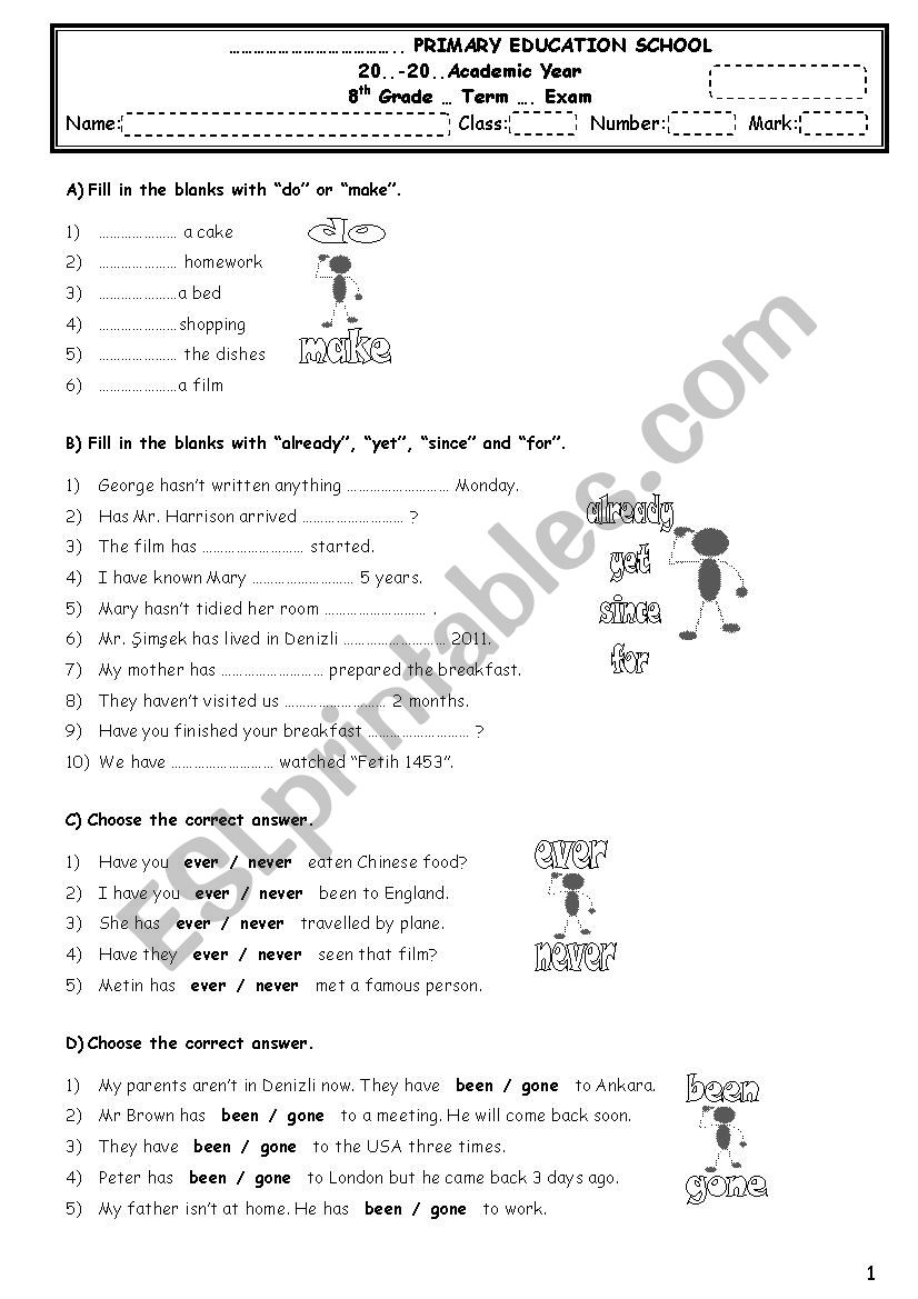 present perfect tense worksheet