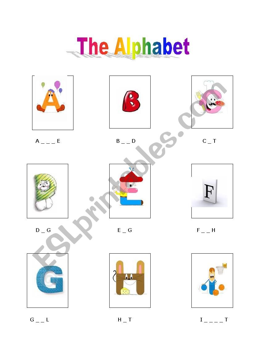 The alphabet worksheet
