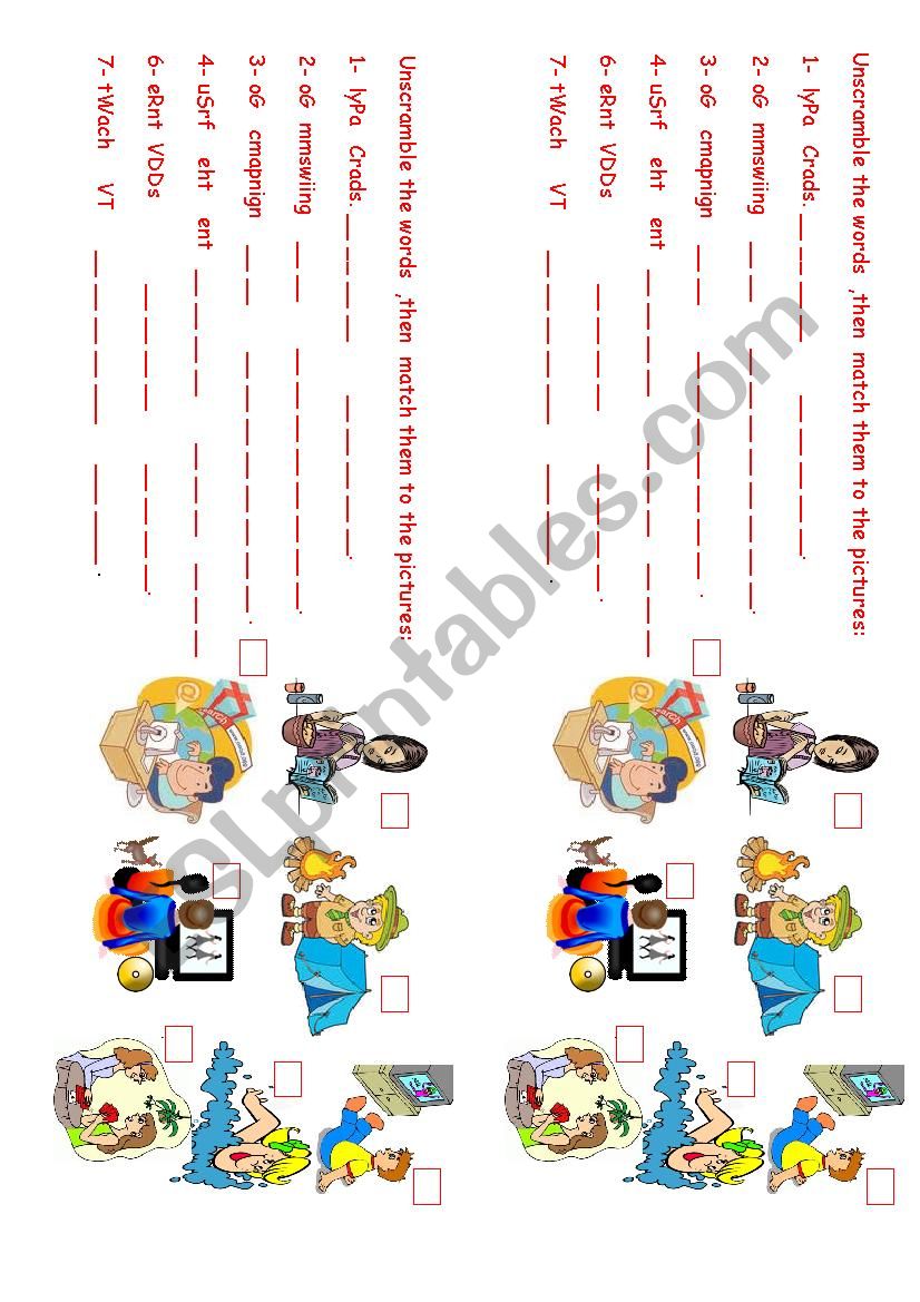 fun activities worksheet