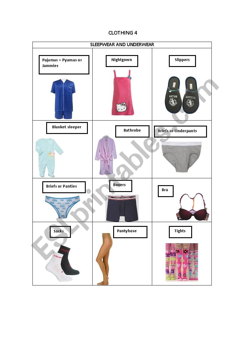 CLOTHING 4 worksheet