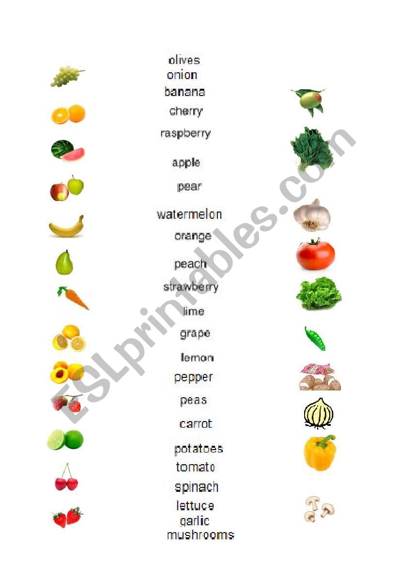 Fruit & Vegetables worksheet