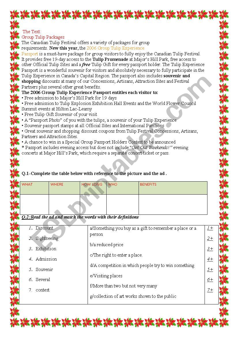 unit 1 :lesson 6 :package tours(part 2) 