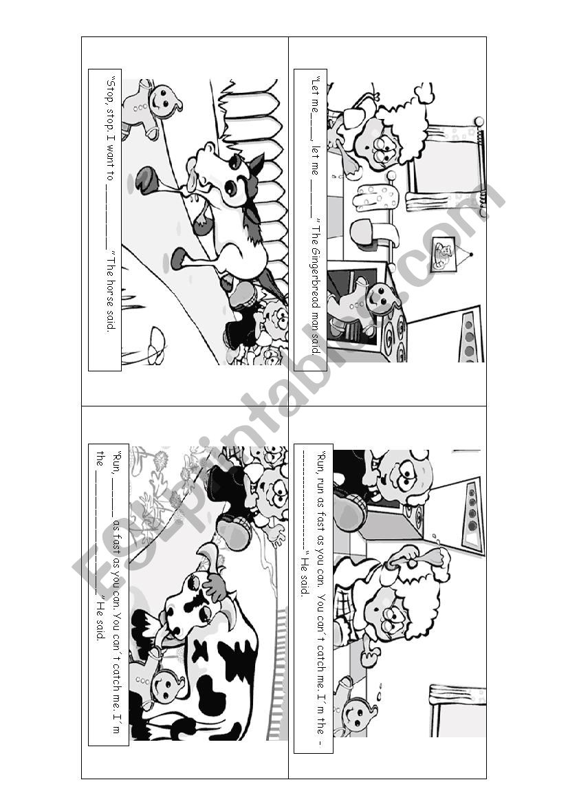 The gingerbread man minibook worksheet