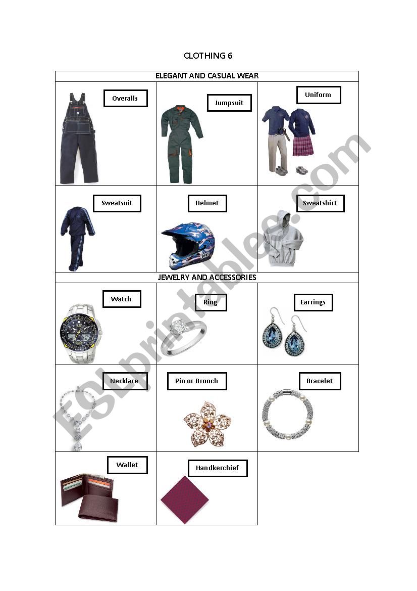 CLOTHING 6 worksheet