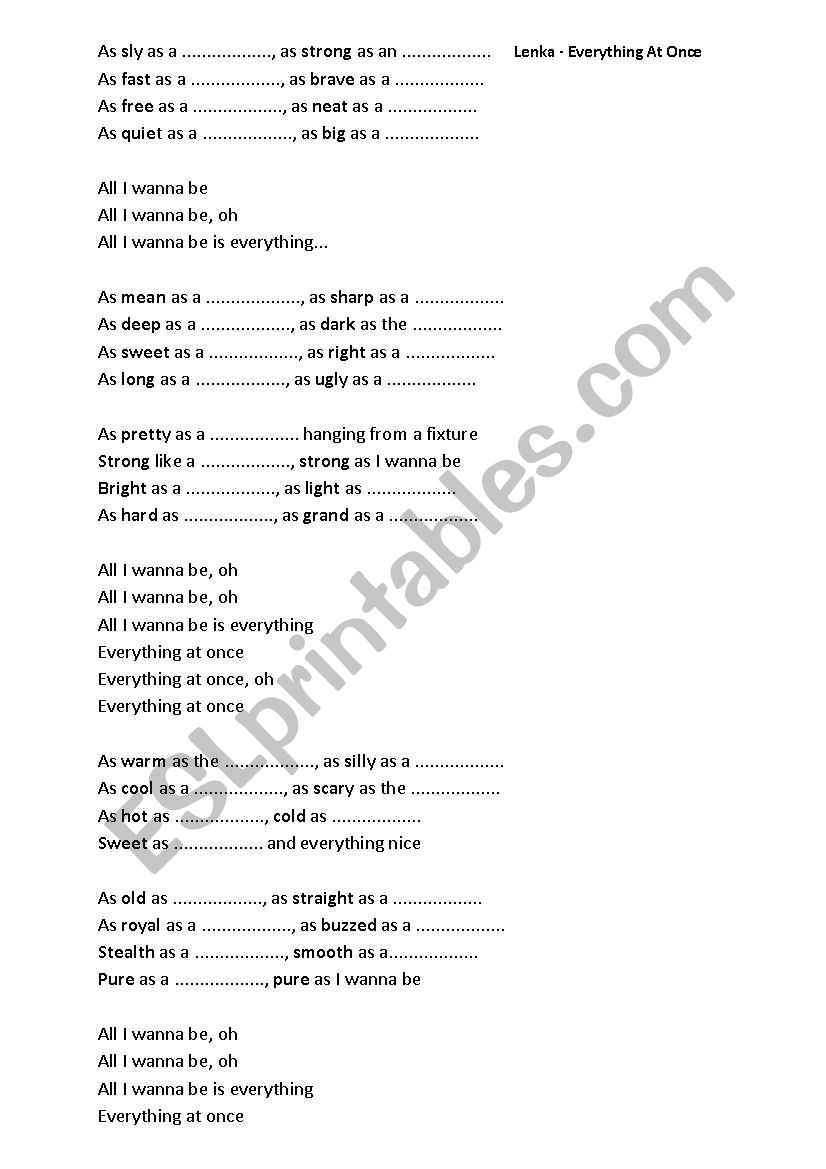 comparison (as ... as) Part A worksheet