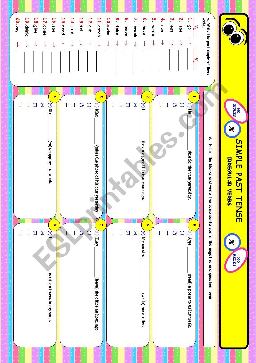 SIMPLE PAST TENSE - 4/4   (IRREGULAR VERBS) 