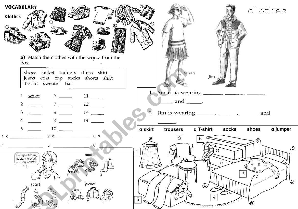 Clothes worksheet