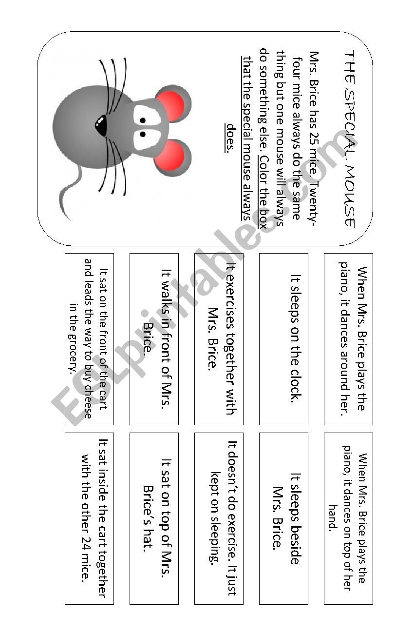 Mrs. Brice´s Mice Worksheets worksheet Mrs. Brice´s Mice Worksheets worksheet