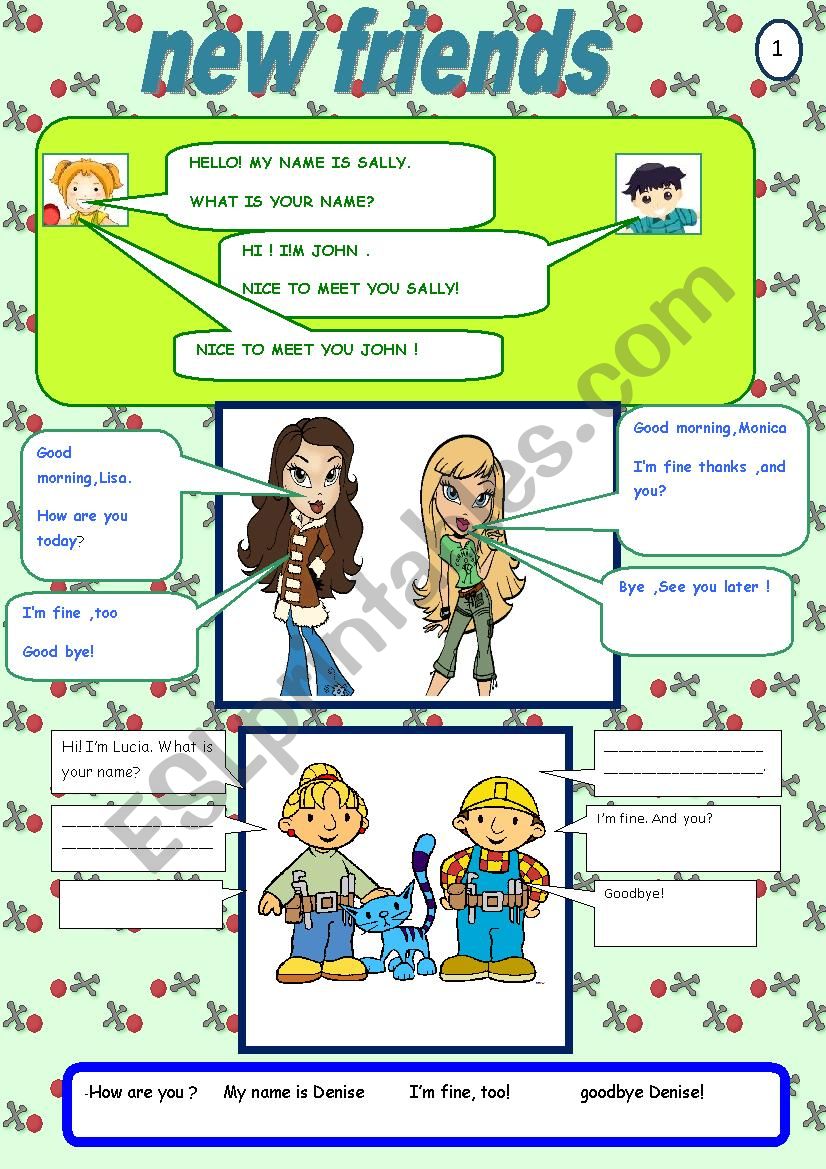 greetings.personal pronouns worksheet