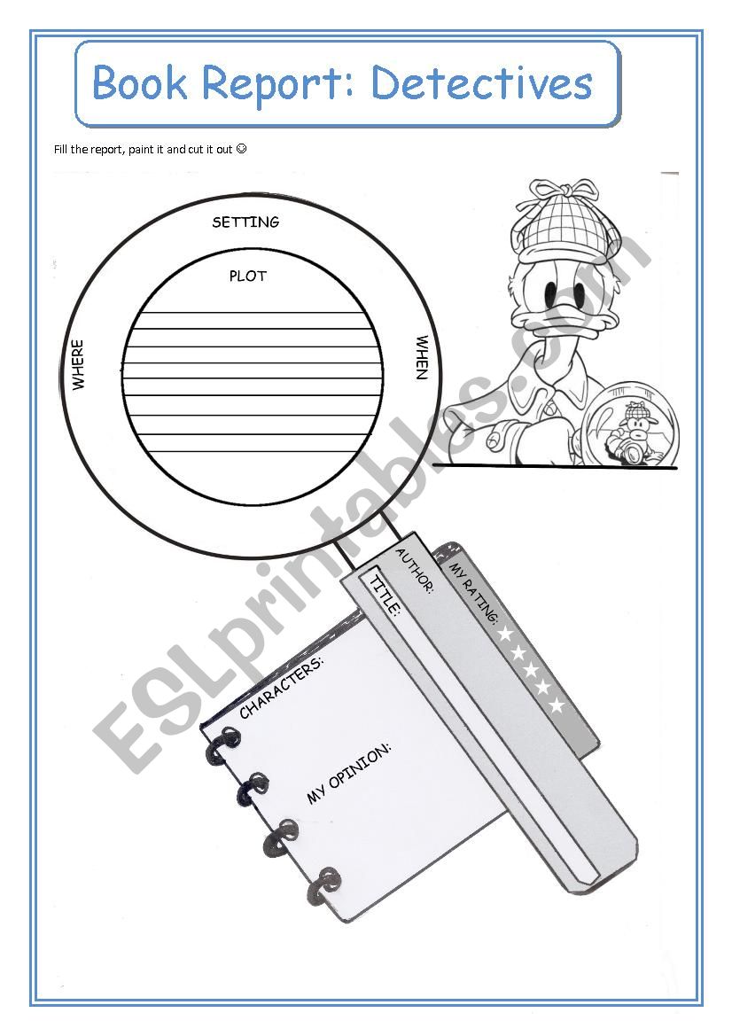 Book Report: Detectives worksheet