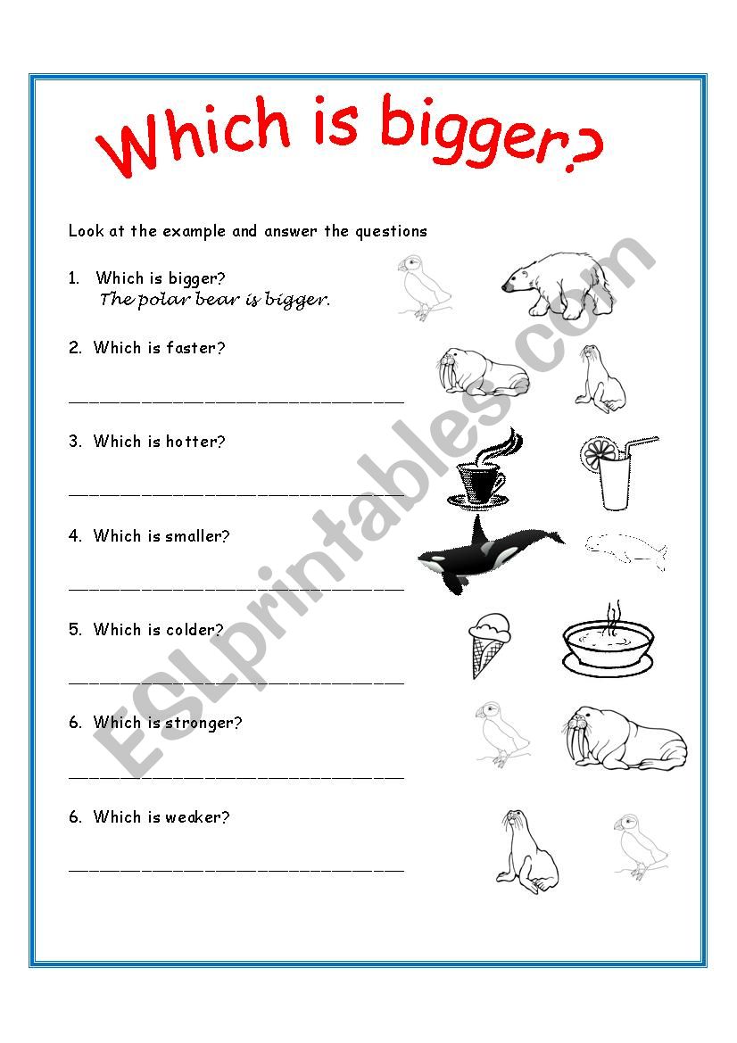 Which is Bigger? worksheet