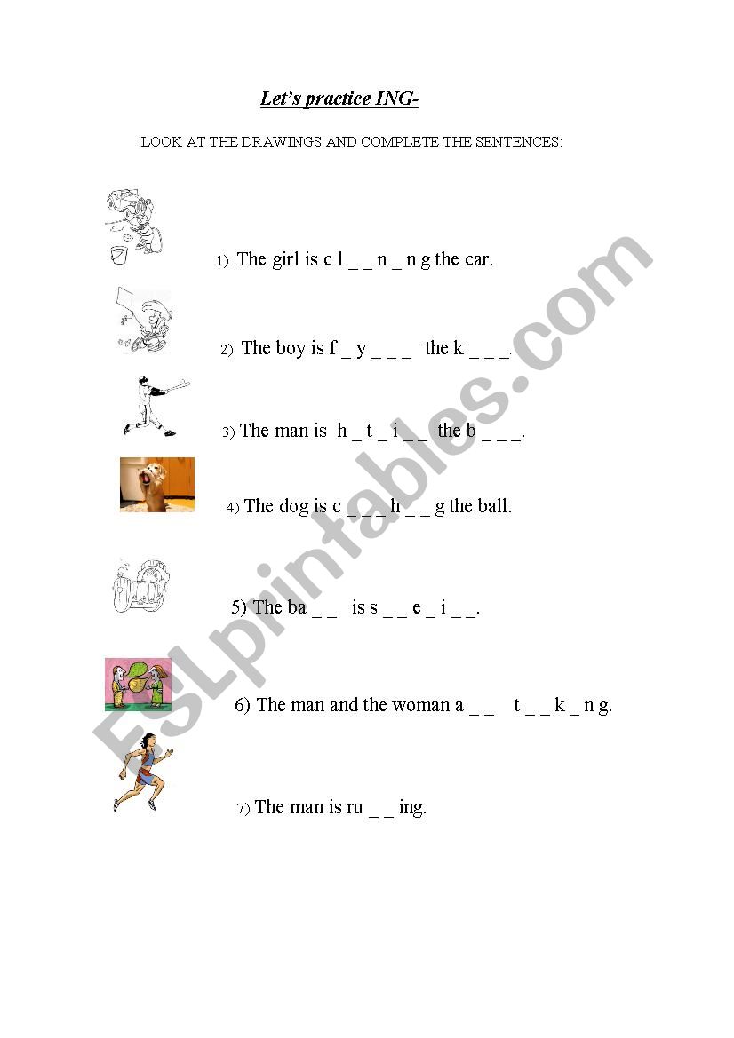 LETS PRACTICE ING- worksheet