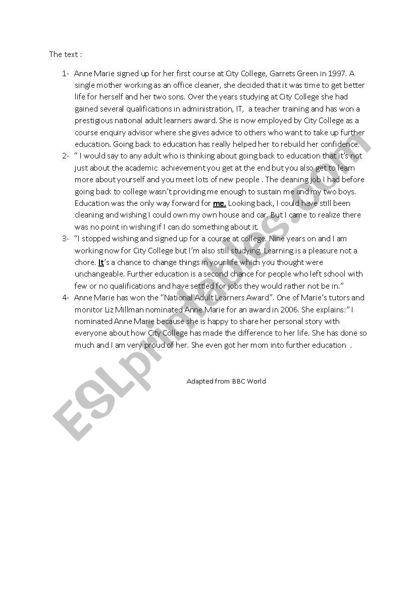 english test n1 worksheet