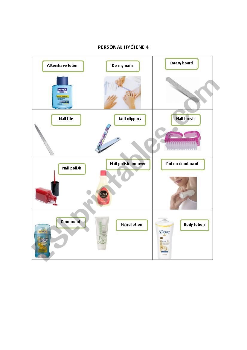 PERSONAL HYGIENE 4 worksheet