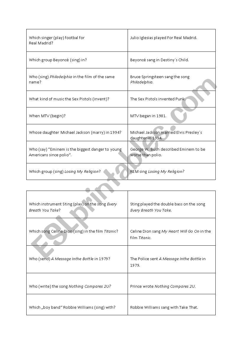 Music Quiz_questions making worksheet