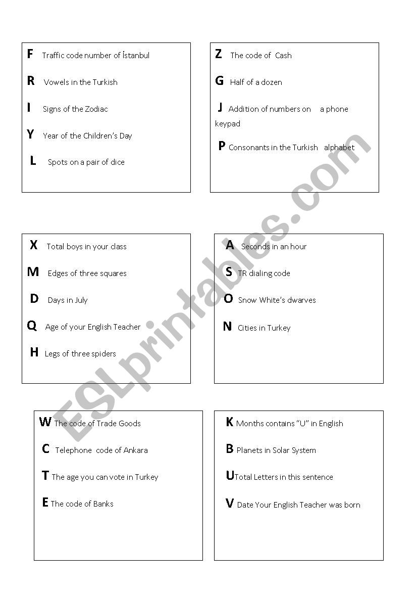 games  worksheet