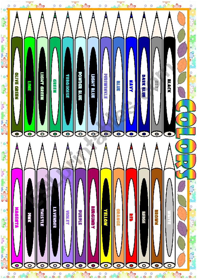 Colors poster worksheet